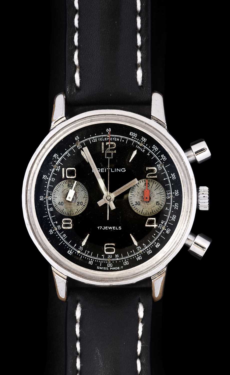 Lot 2396 - Breitling: A Chrome Plated Chronograph...