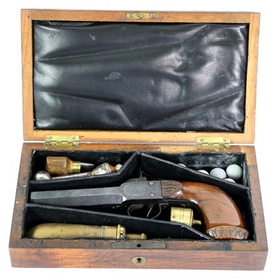 Lot 257 - A Continental Percussion Travelling Pistol,...