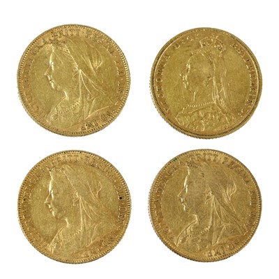 Lot 260 - 4 x Victoria, Sovereigns comprising: 'Jubilee...