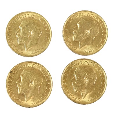 Lot 279 - 4 x George V, Sovereigns 1911, 1912(x2) and...