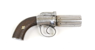 Lot 257 - A 19th Century Six Shot Pepperbox Revolver,...