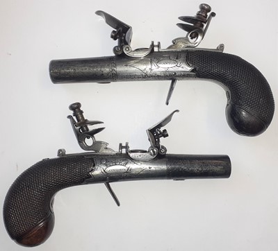 Lot 264 - A Pair of 19th Century 40 Bore Flintlock...