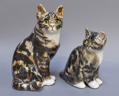 Lot 308 - Winstanley Pottery Cat Models, sizes 2 and 4...