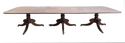 Lot 371 - A Regency Mahogany Triple-Pillar Dining Table,...