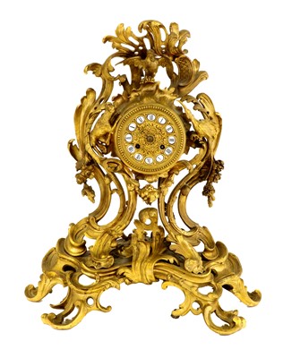 Lot 581 - A Bronze Ormolu Striking Mantel Clock, 19th...