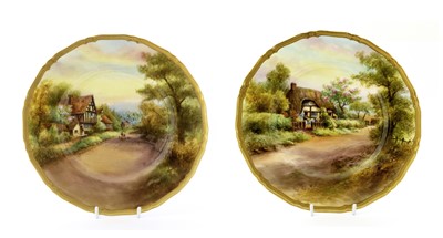 Lot 99 - A Pair of Royal Worcester Porcelain Plates, by...