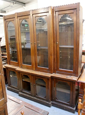 Lot 1314 - A Victorian Oak and Ebony Inlaid Break Front...