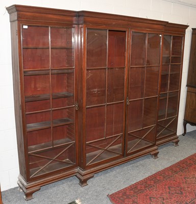 Lot 1131 - A Mahogany and Ebony Strung Break Front Dwarf...