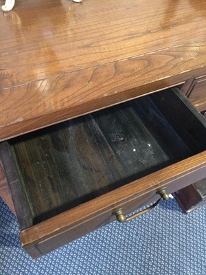 Lot 1259 - An Early 20th Century Elm Chinese Desk, with...