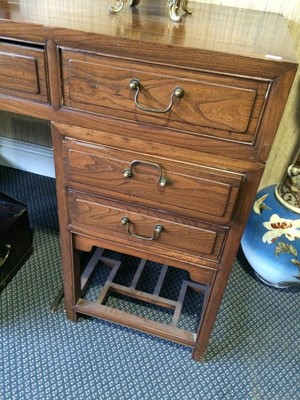 Lot 1259 - An Early 20th Century Elm Chinese Desk, with...