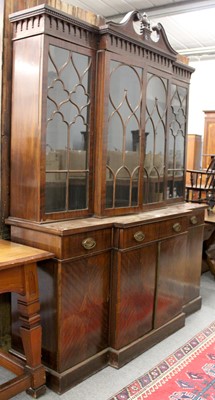 Lot 1323 - A George III Style Mahogany Breakfront...