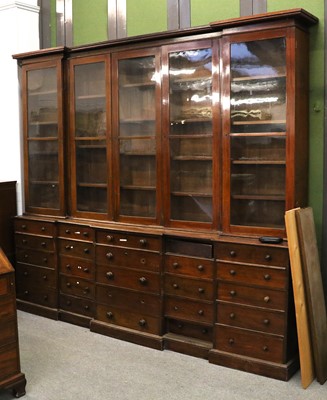 Lot 1209 - A Victorian Mahogany Breakfront Bookcase, the...