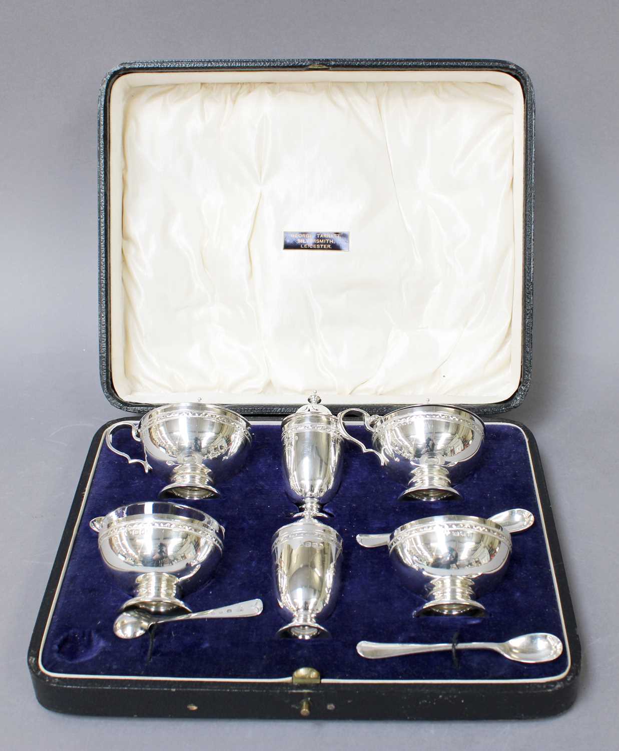 Lot 103 - A Cased George V Silver Condiment-Set, by...