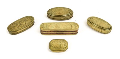 Lot 317 - A Dutch Brass Tobacco Box, late 18th century,...