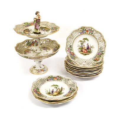 Lot 189 - A Meissen Style Porcelain Dessert Service,...