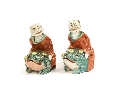 Lot 213 - A Pair of Cantonese Porcelain Figures, 19th...