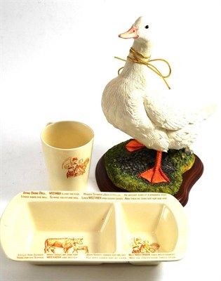 Lot 171 - A Border Fine Arts farmyard duck, a Weetabix bowl and a mug