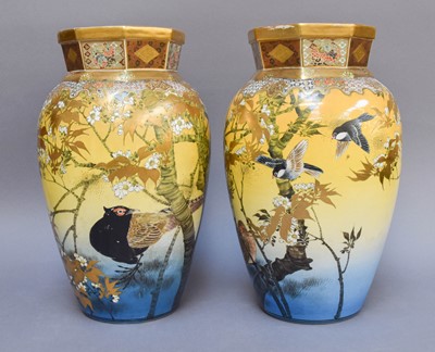 Lot 305 - A Pair of Japanese Meiji Period Satsuma Vases,...