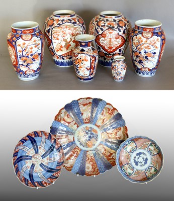 Lot 97 - Six Various Imari Porcelain Vases, Meiji...