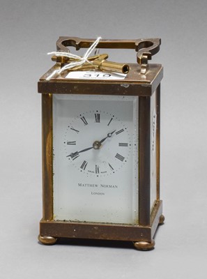 Lot 319 - A Matthew Norman Carriage Timepiece
