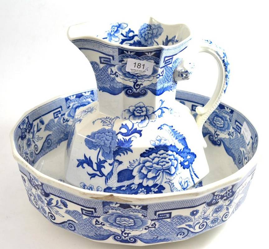 Lot 181 - A Masons jug and bowl (a.f.)