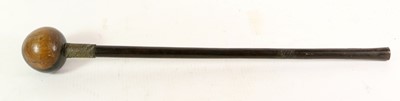 Lot 195 - A Late 19th century Zulu Knobkerrie, of lignum...
