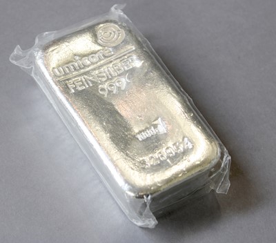 Lot 119 - A Silver Ingot, Stamped 'Umicore Feinsilber...