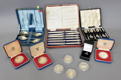 Lot 59 - A Collection of Assorted Silver, Silver Plate...