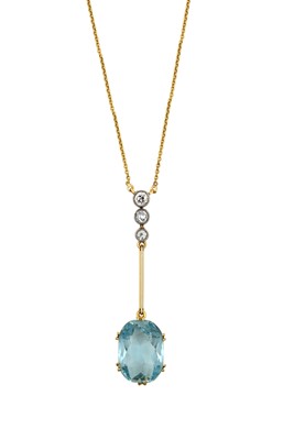 Lot 2086 - An Aquamarine and Diamond Necklace, first...