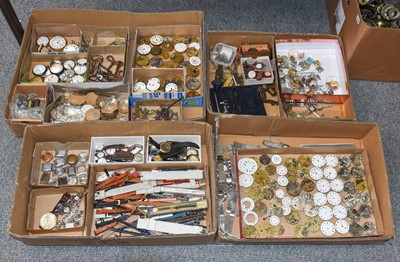 Lot 344 - Four Boxes of Watchmakers Tools, watch spure,...