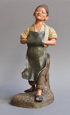 Lot 293 - An Austrian Terracotta Figure of a Boy, 33cm high