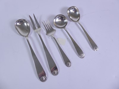 Lot 2100 - A Set of Five Norwegian Silver Serving-Implements