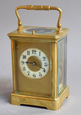 Lot 375 - A Brass Striking and Repeating Carriage Clock,...