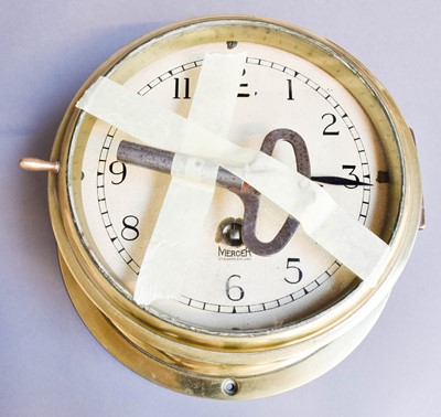 Lot 196 - Two Brass Ships Type Bulkhead Timepieces, one...