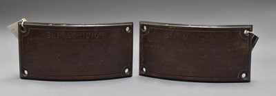 Lot 330 - Two Bronze Cannon Plaques, commemorating ships...