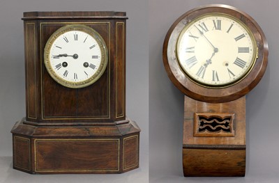 Lot 395 - A Drop-Dial Striking Wall Clock, 69cm high and...