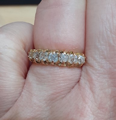 Lot 2117 - A Diamond Seven Stone Ring the old cut...