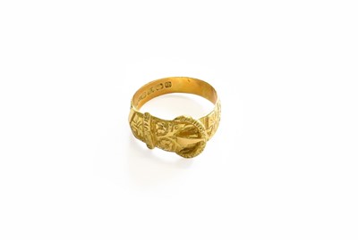Lot 44 - An 18 Carat Gold Buckle Ring, finger size V