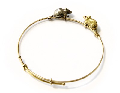 Lot 177 - An Expanding Mouse Bangle, the mice with...