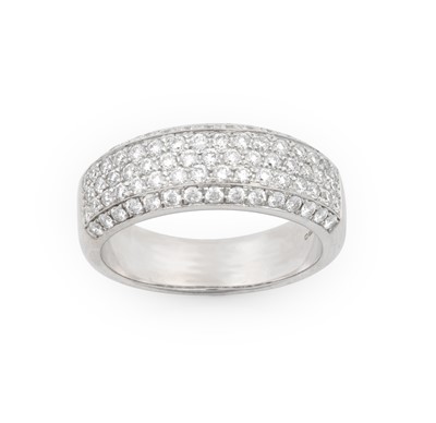 Lot 2309 - An 18 Carat White Gold Diamond Half Hoop Ring...