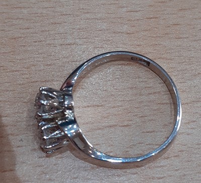 Lot 2111 - A Diamond Two Stone Twist Ring the old cut...