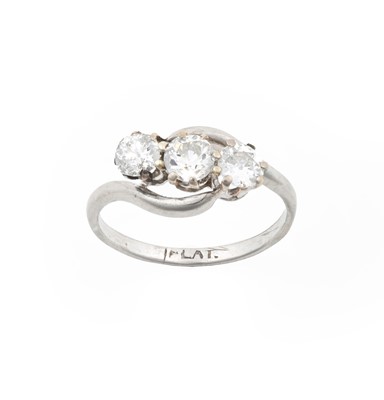 Lot 130 - A Diamond Three Stone Twist Ring, the...