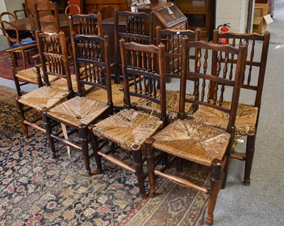 Lot 1215 - A Harlequin Set of Six Ash and Elm Spindle...