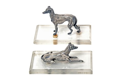 Lot 2186 - Two Victorian Silver Greyhound Models