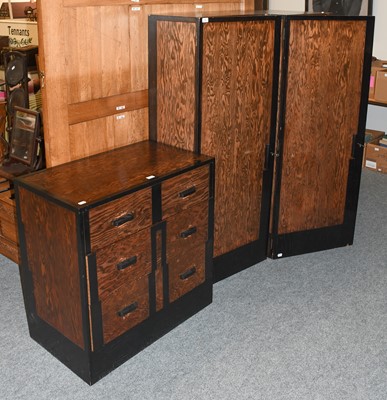 Lot 1321 - An Art Deco Part Ebonised Three Height Chest...