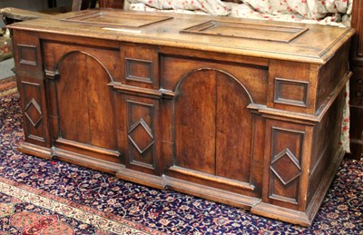 Lot 1333 - A Swiss Pine Coffer, with architectural...