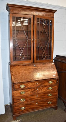 Lot 1118 - A George III Mahogany Bureau Bookcase...