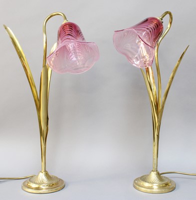 Lot 337 - Two Decorative Brass Table Lamps, with...