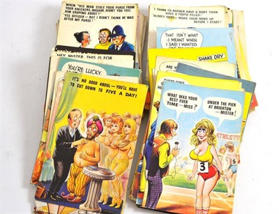 Lot 221 - A box of over three hundred comic postcards