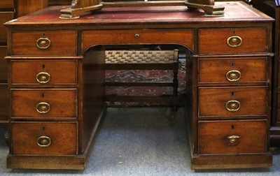 Lot 1292 - A Mahogany Twin Pedestal Desk, 19th century,...